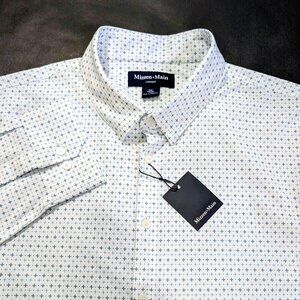 $138 Mizzen Main Men`s Leeward Trim Fit Shirt 2XL Performance Long Sleeve Button